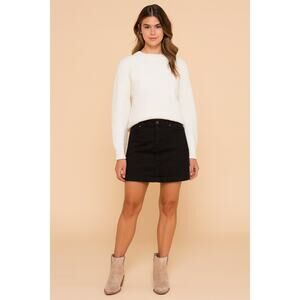 Tori Richard Black Cotton Blend Mini Skirt Size 8 Casual